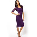 Fashion 3/4 Sleeves Bodycon Long Lace Dress - Oh Yours Fashion - 1