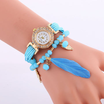 Popular Beads Feathers Quartz Watch - Oh Yours Fashion - 1