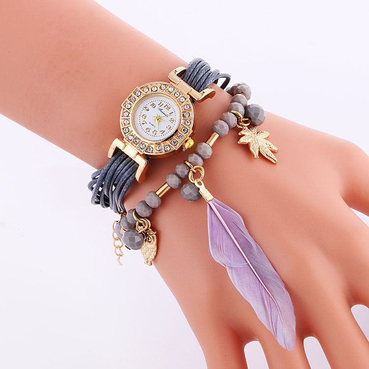 Popular Beads Feathers Quartz Watch - Oh Yours Fashion - 8