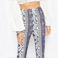 Blue And White Porcelain Bodycon Flower Print Bell-bottom Pants - Oh Yours Fashion - 5