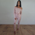 Off Shoulder Long Sleeve Draw String Waist Long Jumpsuit - Oh Yours Fashion - 7