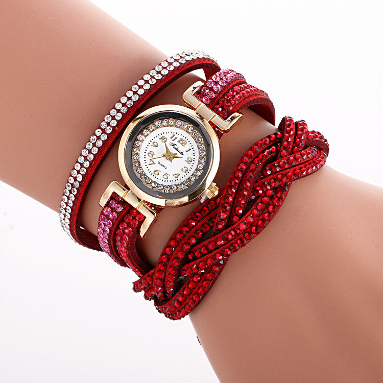 Double Color Twist Around Bracelet Watch - Oh Yours Fashion - 1