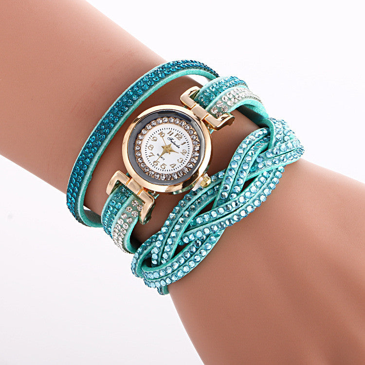 Double Color Twist Around Bracelet Watch - Oh Yours Fashion - 3