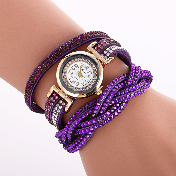 Double Color Twist Around Bracelet Watch - Oh Yours Fashion - 5