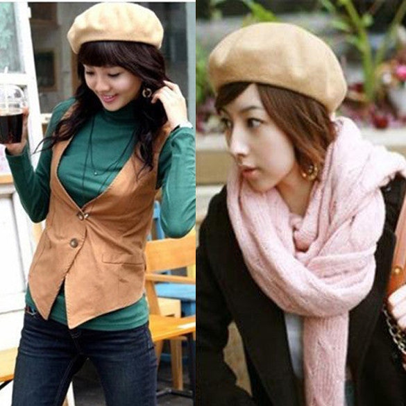 5 Colors New Fashion Wool Warm Women Beret Beanie Hat Cap Hot - Oh Yours Fashion - 2