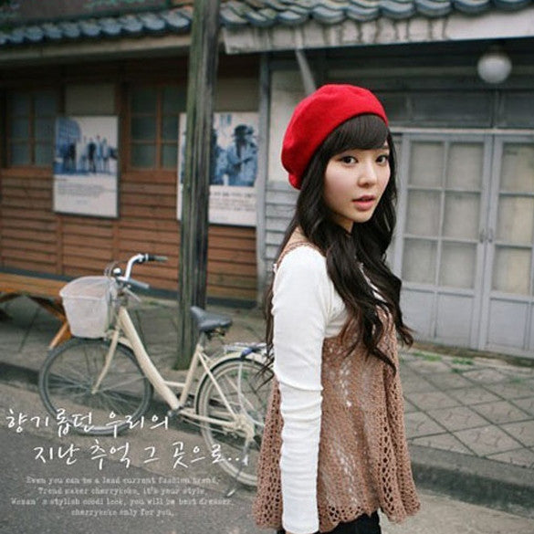 5 Colors New Fashion Wool Warm Women Beret Beanie Hat Cap Hot - Oh Yours Fashion - 5