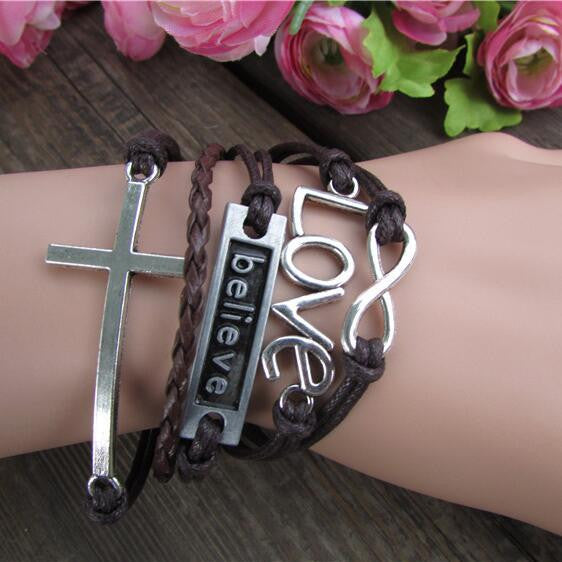 Retro LOVE 8 Cross Multielement Colored Bracelet - Oh Yours Fashion - 1