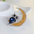 Beautiful Owl Moon Diamond Brooch - Oh Yours Fashion - 4