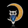 Beautiful Owl Moon Diamond Brooch - Oh Yours Fashion - 1