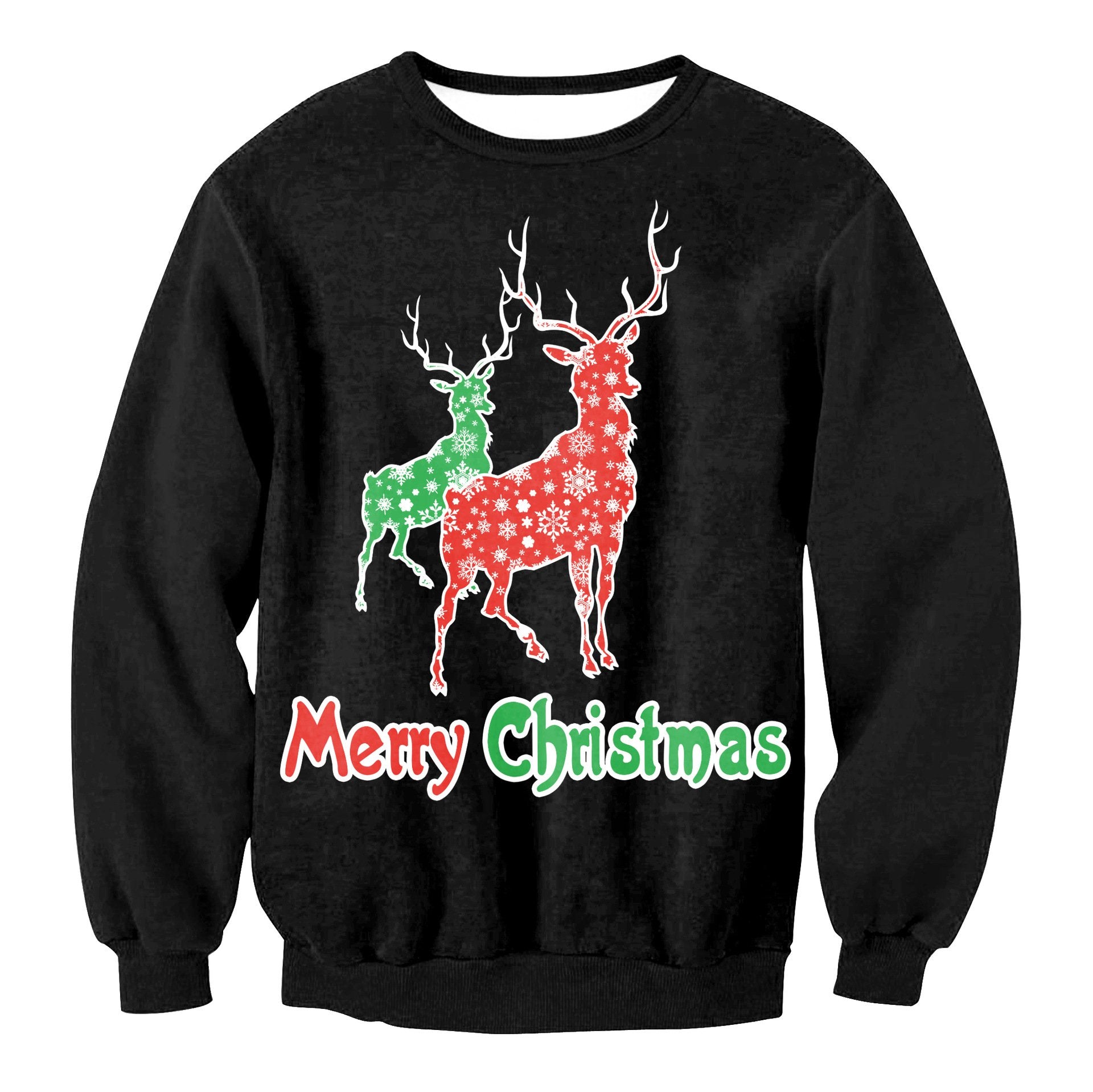 Merry Christmas Reindeer Print Women Christmas Party Sweatshirt