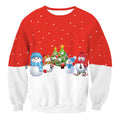 Snowman Digital Print Women Scoop Christmas Party Sweatshirt