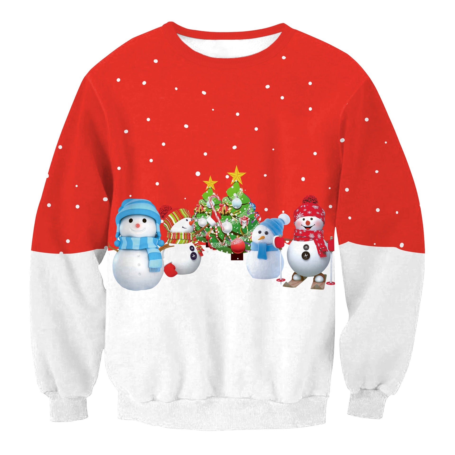 Scoop Santa Claus Print Women Christmas Sweatshirt