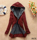Hooded Thick Long Sleeves Pure Color Slim Mid-length Coat - Oh Yours Fashion - 4