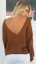 Sexy Deep V Neck Knitting Sweater - Oh Yours Fashion - 7