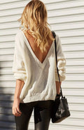 Sexy Deep V Neck Knitting Sweater - Oh Yours Fashion - 4