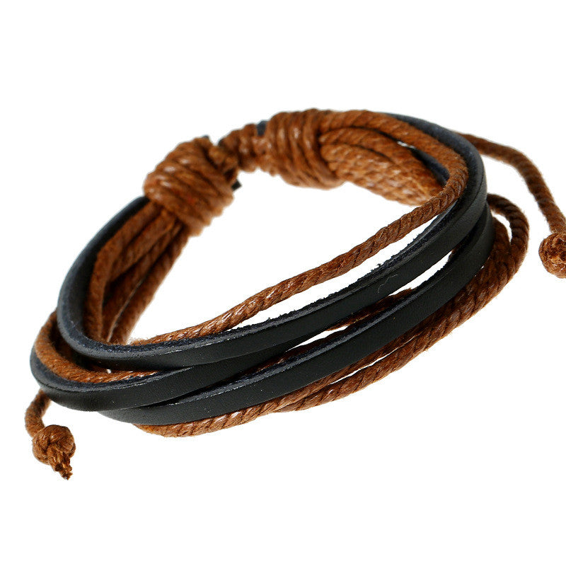 Leisure Hand Woven Leather Bracelet - Oh Yours Fashion - 4