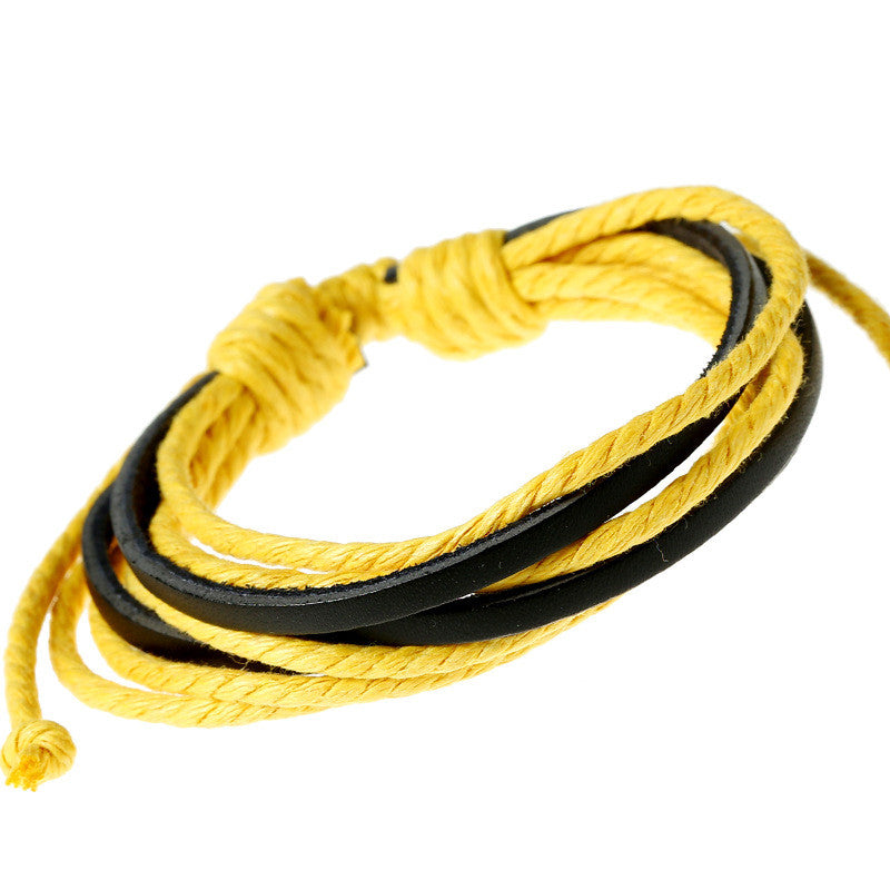 Leisure Hand Woven Leather Bracelet - Oh Yours Fashion - 3