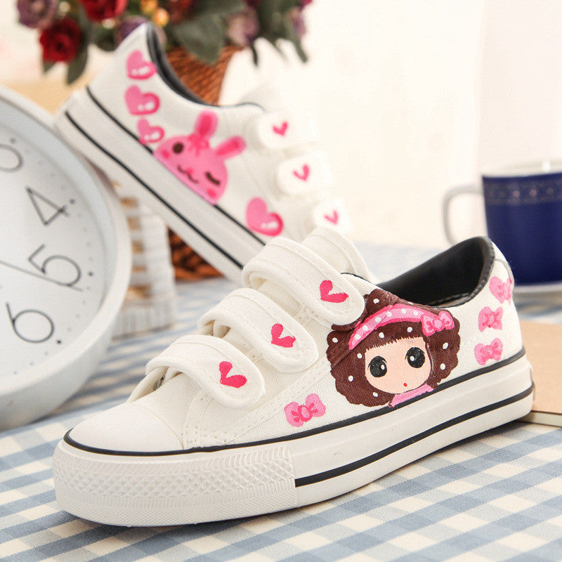 Sweet Velcro Hand-Painted Print Canvas Sneakers - Oh Yours Fashion - 5