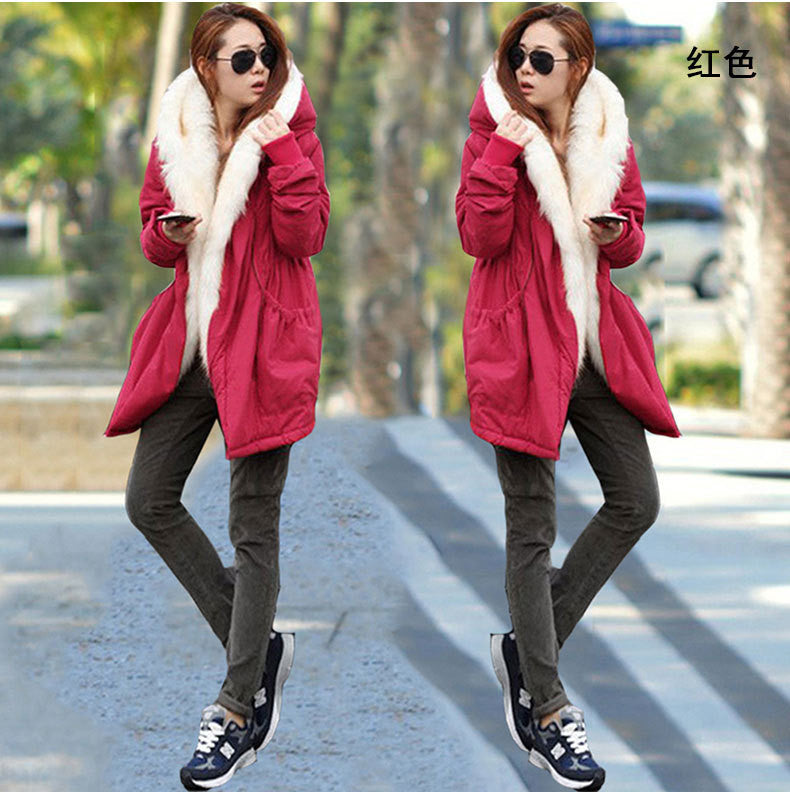 Hooded Thick Slim Casual Plus Size Mid-length Coat - Oh Yours Fashion - 1