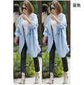 Lapel Big Turn-down Collar Pure Color Long Coat - Oh Yours Fashion - 6