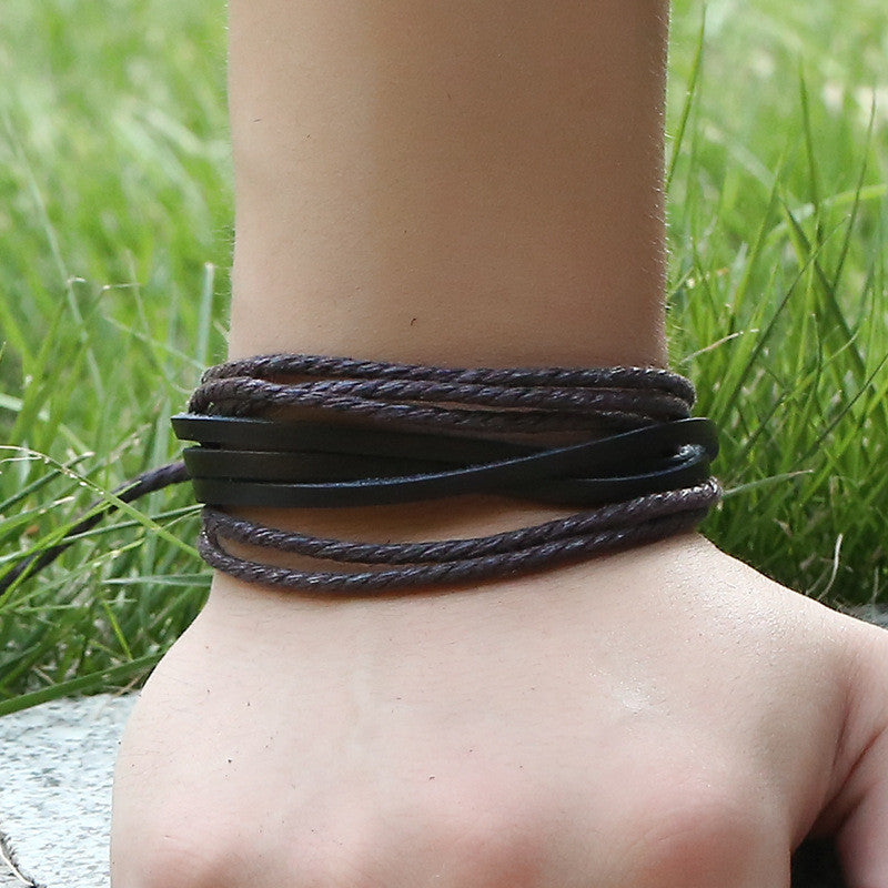 Leisure Hand Woven Leather Bracelet - Oh Yours Fashion - 9