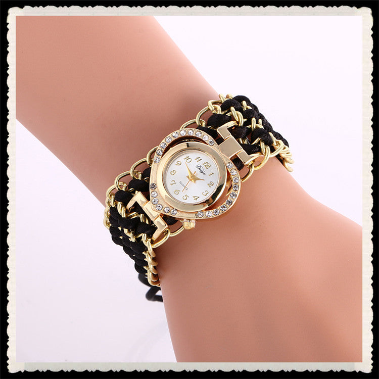 Personality Crystal Heart Adjustable Woven Watch - Oh Yours Fashion - 4