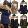 Wool Hooded Long Sleeves Thick Slim Cotton Coat - Oh Yours Fashion - 2