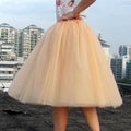 Lovely 7 Layers Pleated Flared Veil Skirt - Oh Yours Fashion - 2