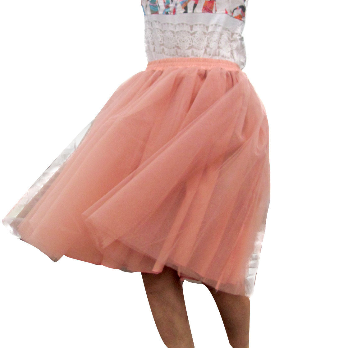 Sweet 7 Layers Pleated Flared Veil Skirt - Oh Yours Fashion - 7