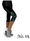 Flower Print Side Triangle Fashion 3/4 Pants Yoga Sport Leggings - Oh Yours Fashion - 15