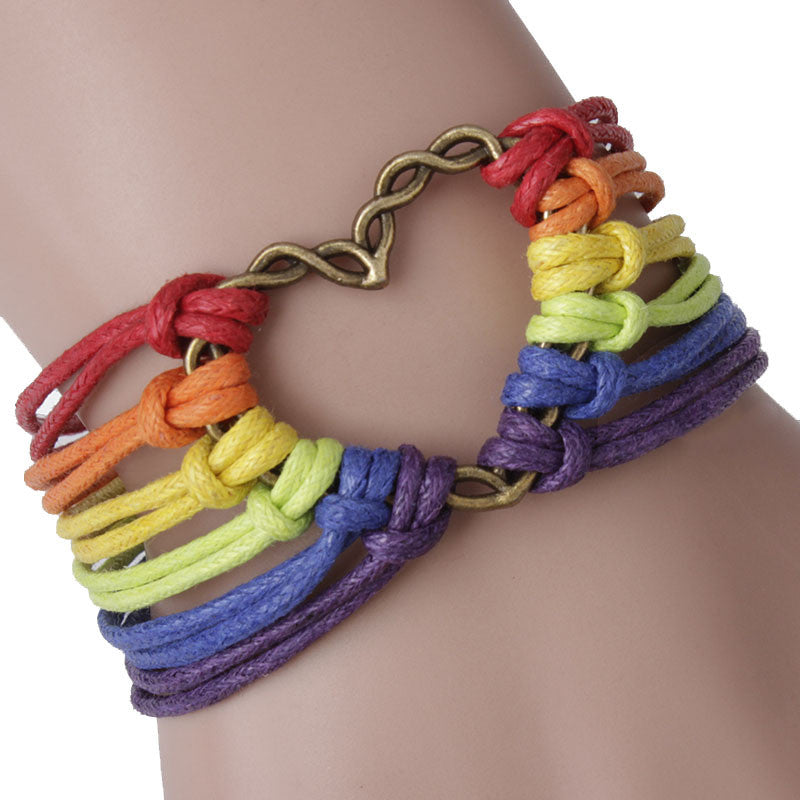 Colorful Multilayer Heart Woven Bracelet - Oh Yours Fashion - 1