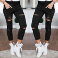 Fashion Ripped Draw String Waist Cotton Pencil Pants - Oh Yours Fashion - 6