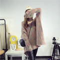 Bat Sleeve Cloak Loose Knitting Sweater - Oh Yours Fashion - 4