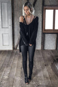 Sexy V-Neck Loose BF Irregular Sweater - Oh Yours Fashion - 5