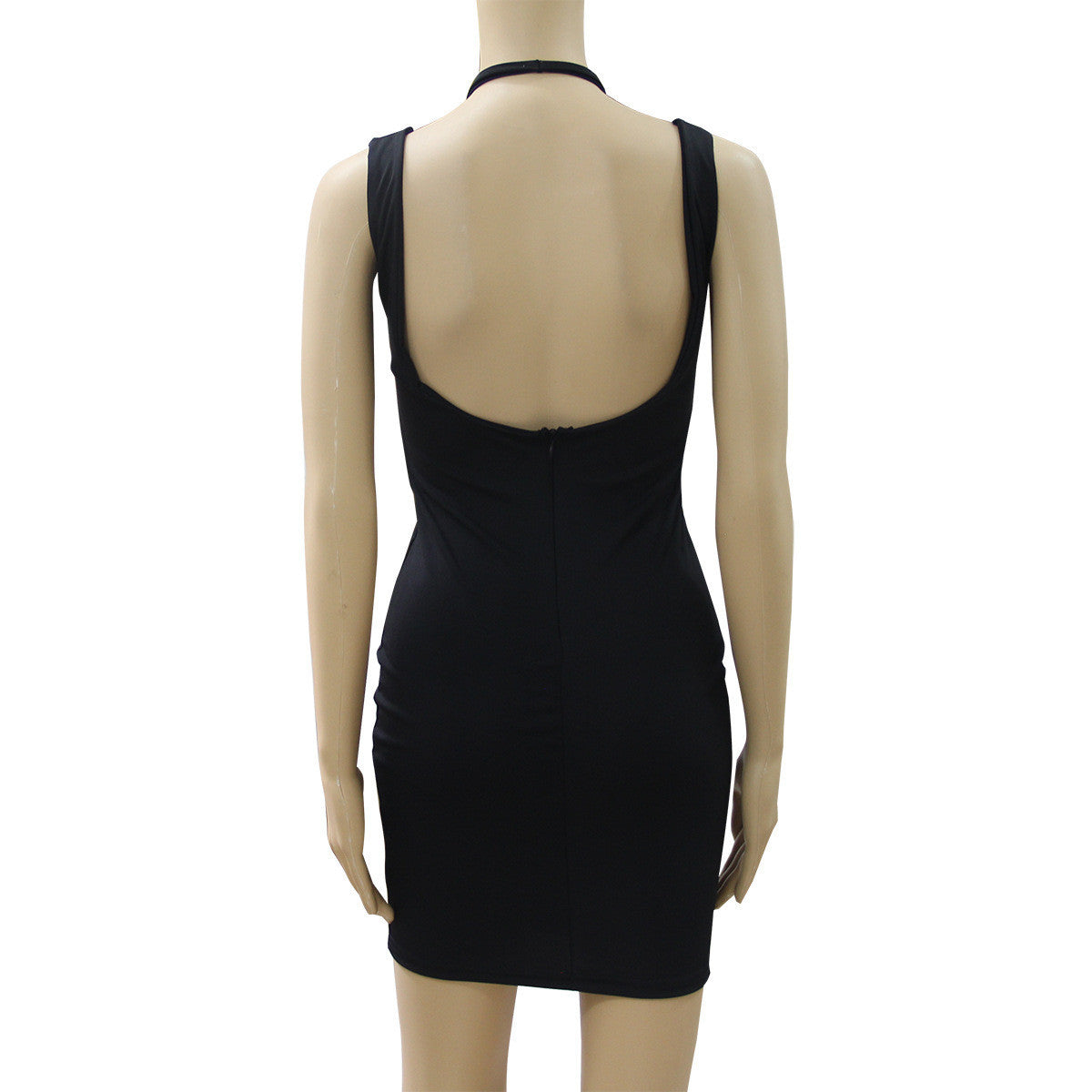 Sexy Cross Black Short Backless Bodycon Dress - Oh Yours Fashion - 8