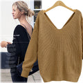 Sexy Wrap Style Long Sleeve Knitting Sweater - Oh Yours Fashion - 3