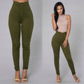 Candy Color High Waist Back Pockets Pencil Pants - Oh Yours Fashion - 3