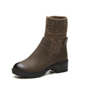 British Brush Color Leather Wool Martin Boots