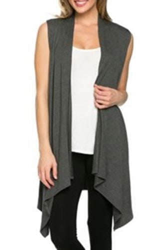 Simple Fashion Sleevelss Long Cardigan - Oh Yours Fashion - 5