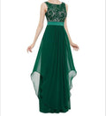 Beautiful Chiffon Stitching Lace Sleeveless Party Long Dress - Oh Yours Fashion - 6
