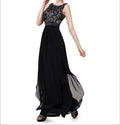 Beautiful Chiffon Stitching Lace Sleeveless Party Long Dress - Oh Yours Fashion - 8