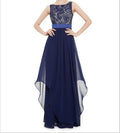 Beautiful Chiffon Stitching Lace Sleeveless Party Long Dress - Oh Yours Fashion - 7