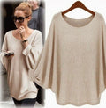 Fashion Batwing Sleeve Scoop Loose Candy Color Sweater - Oh Yours Fashion - 3
