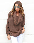 Turtle Neck Knitting Long Sleeves Loose Sweater - Oh Yours Fashion - 5