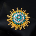 Sapphire Crystal Sunflower Brooch - Oh Yours Fashion - 3