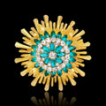 Sapphire Crystal Sunflower Brooch - Oh Yours Fashion - 2