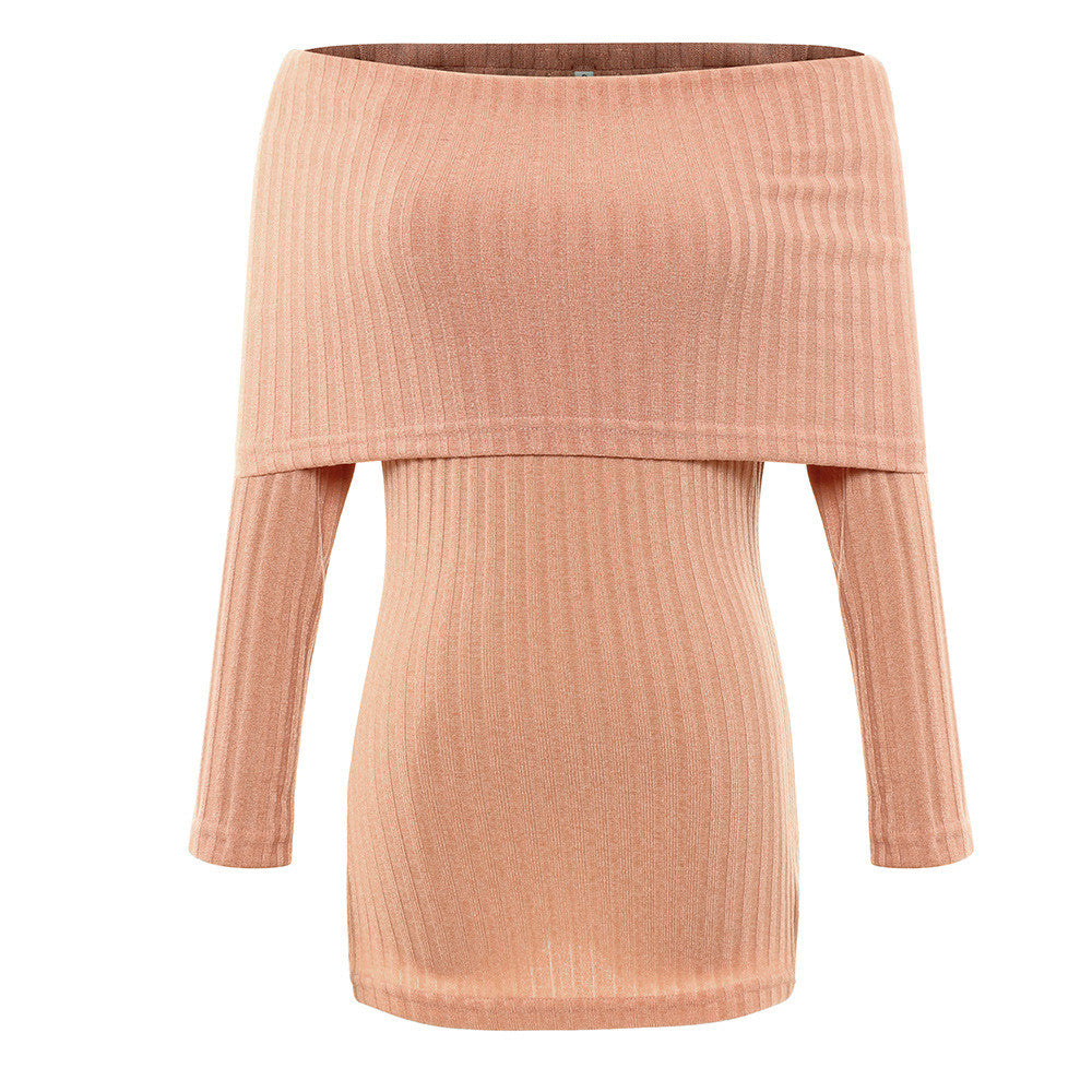 Sexy Off Shoulder Slim Ribbed Long Sleeve Knit Sweater - Oh Yours Fashion - 11