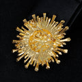 Sapphire Crystal Sunflower Brooch - Oh Yours Fashion - 5
