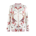 Fashion Cranes Begonia Printing White Short Jacket - Oh Yours Fashion - 1