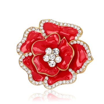 Beautiful Crystal Rose Flower Brooch - Oh Yours Fashion - 1